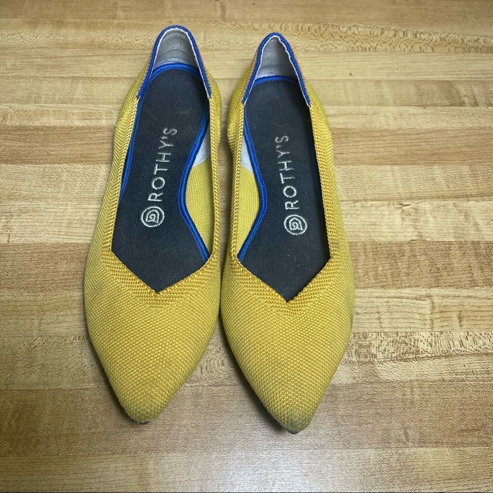Womens‎ Rothy's The Point  Yellow Slip On Shoes Flats Size 8